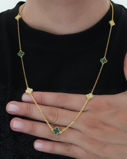 COLLAR TREBOL SMALL VERDE CRISTAL